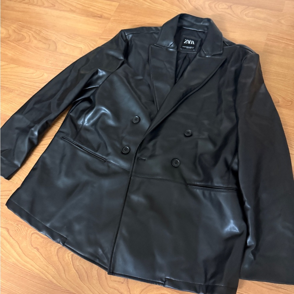 Zara Leather Blazer - Picture 3 of 5